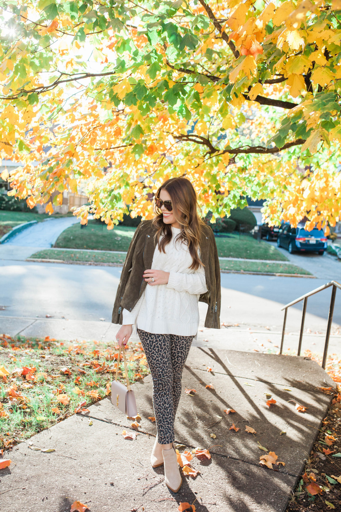 Leopard Jeans / Fall outfit / Glitter & Gingham 