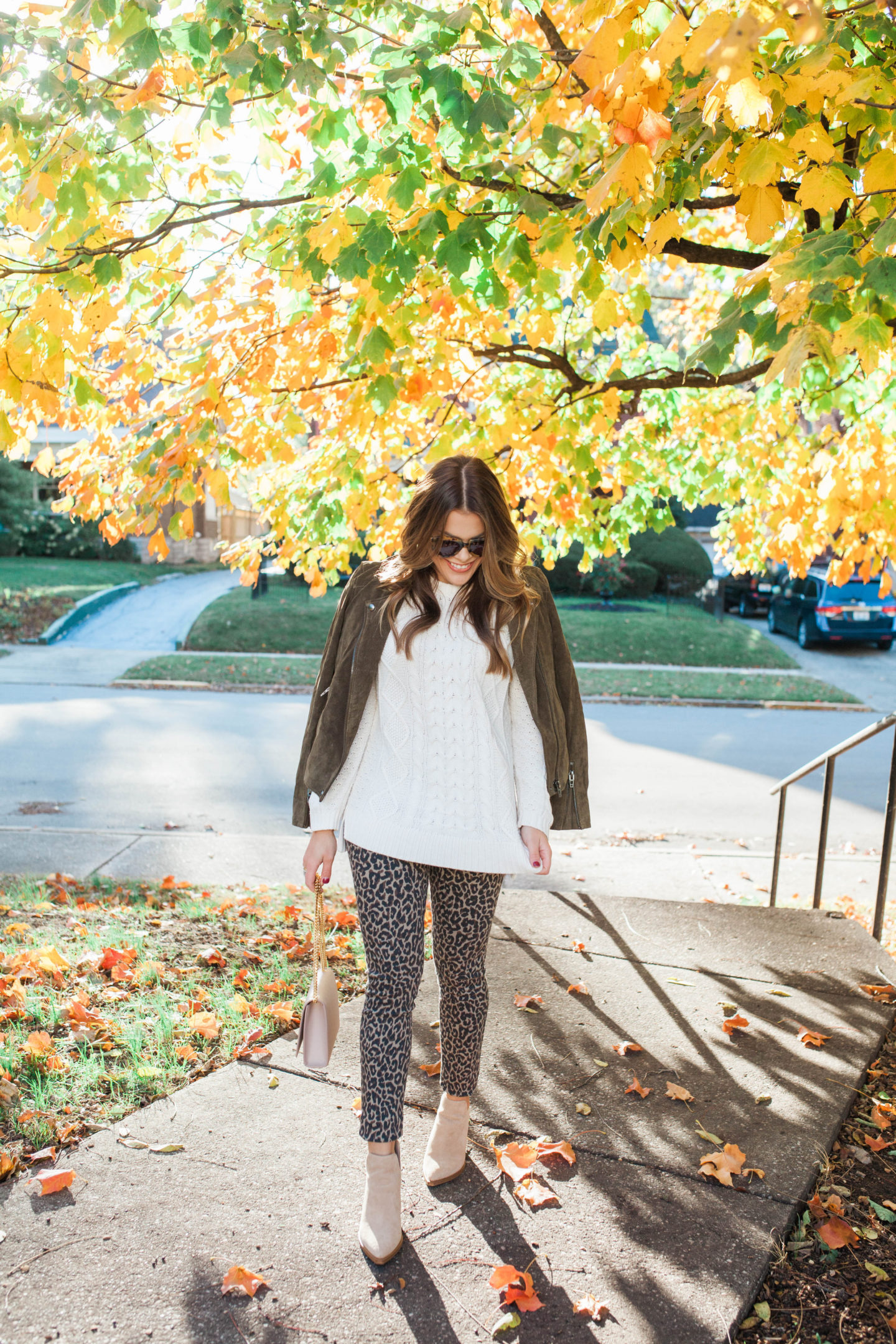 Leopard Jeans / Fall outfit / Glitter & Gingham