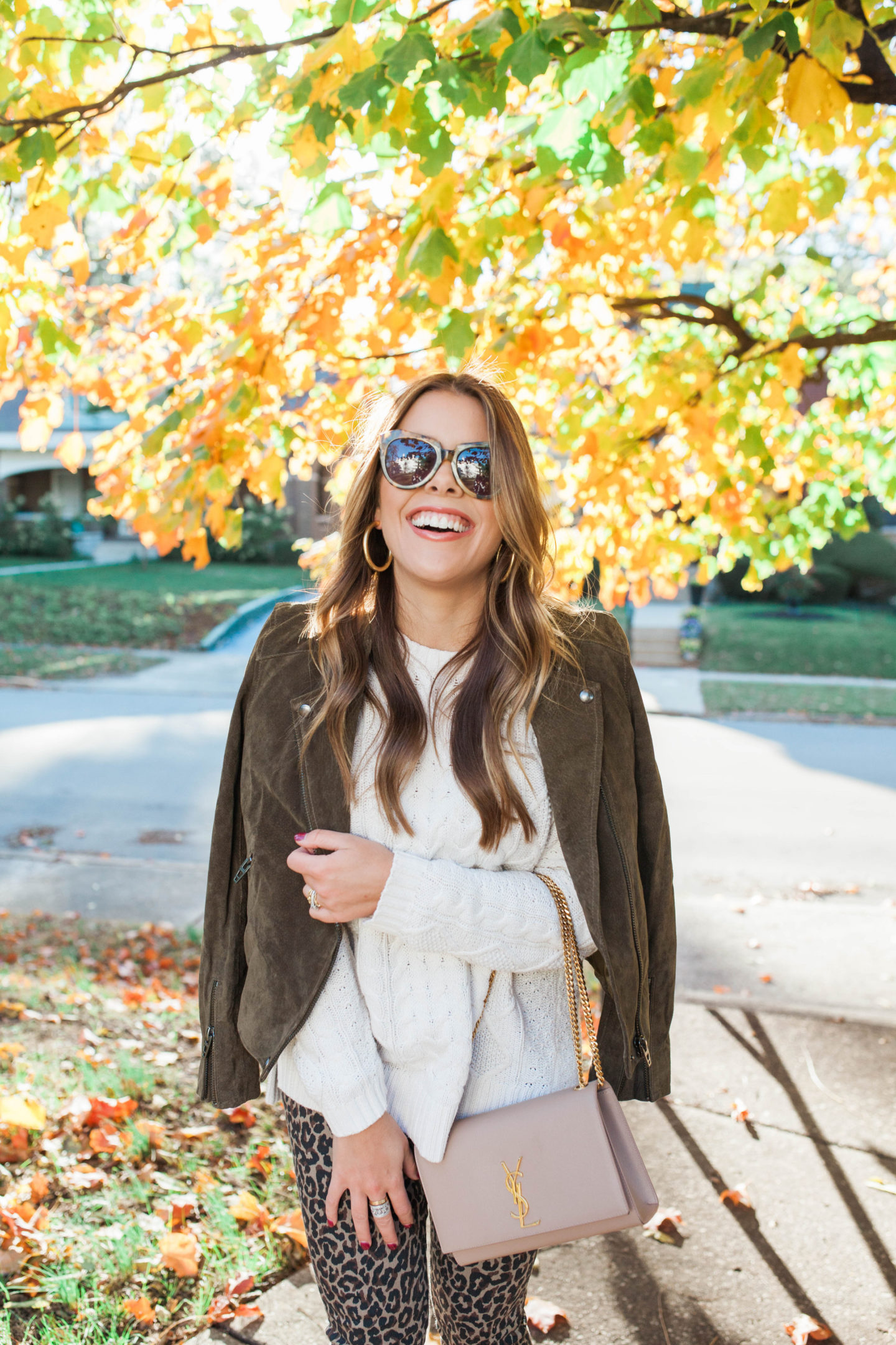 Leopard Jeans / Fall outfit / Glitter & Gingham 