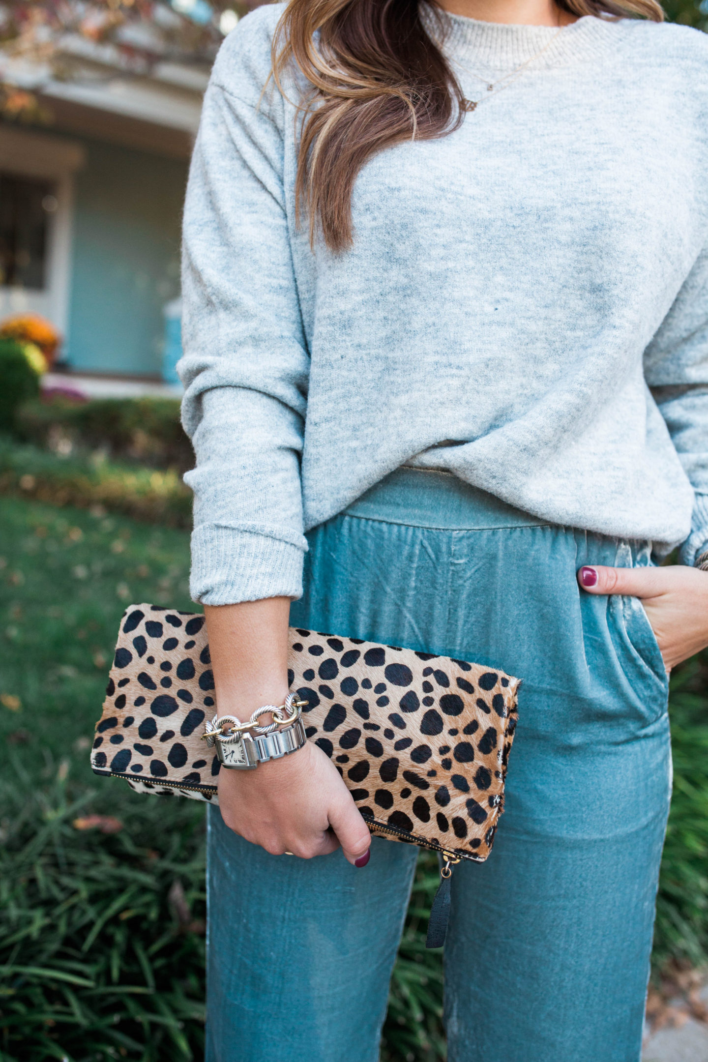 Leopard Clutch / Glitter & Gingham 