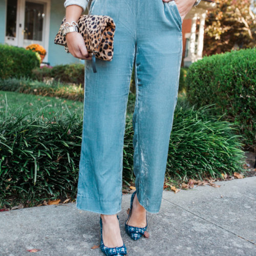 How to wear velvet pants / Glitter & Gingham