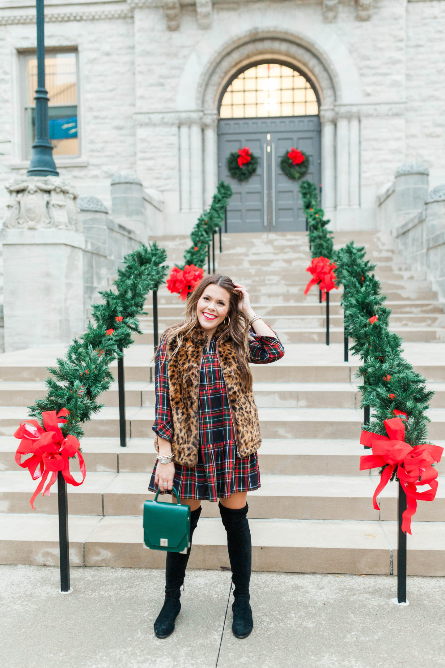 Plaid Dress / Holiday Outfit / Glitter & Gingham 