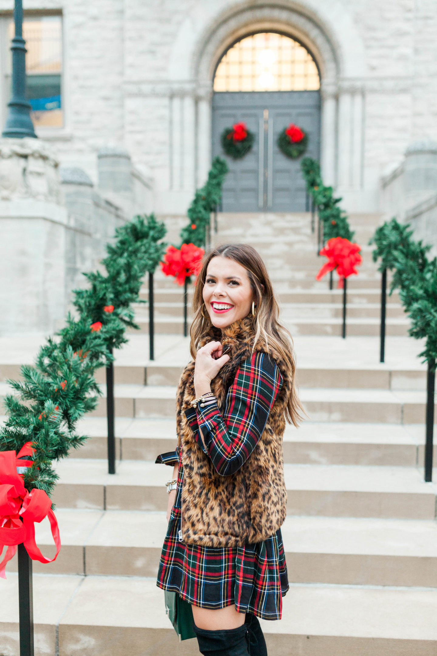 Plaid Dress / Holiday Outfit / Glitter & Gingham 