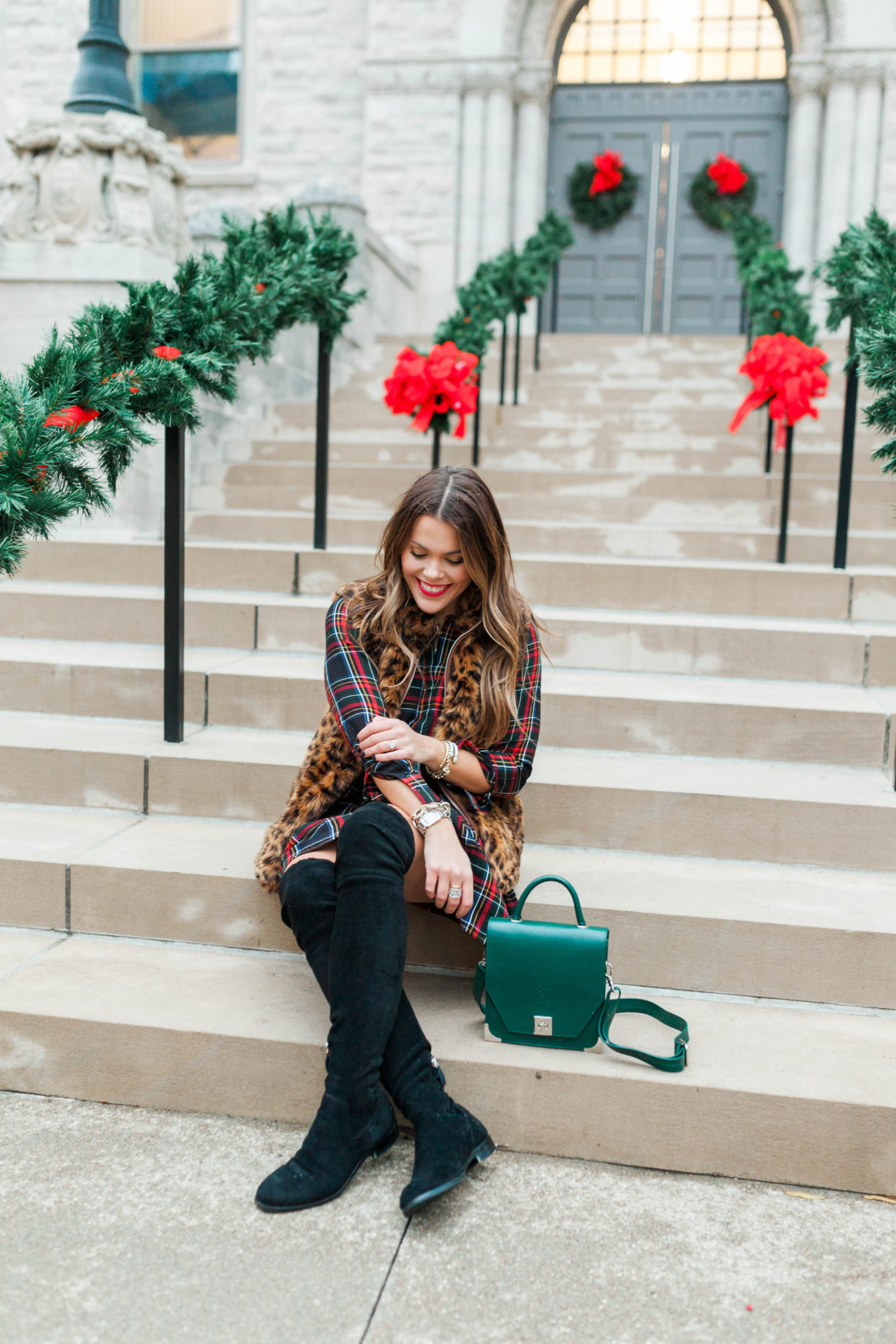 Plaid Dress / Holiday Outfit / Glitter & Gingham 