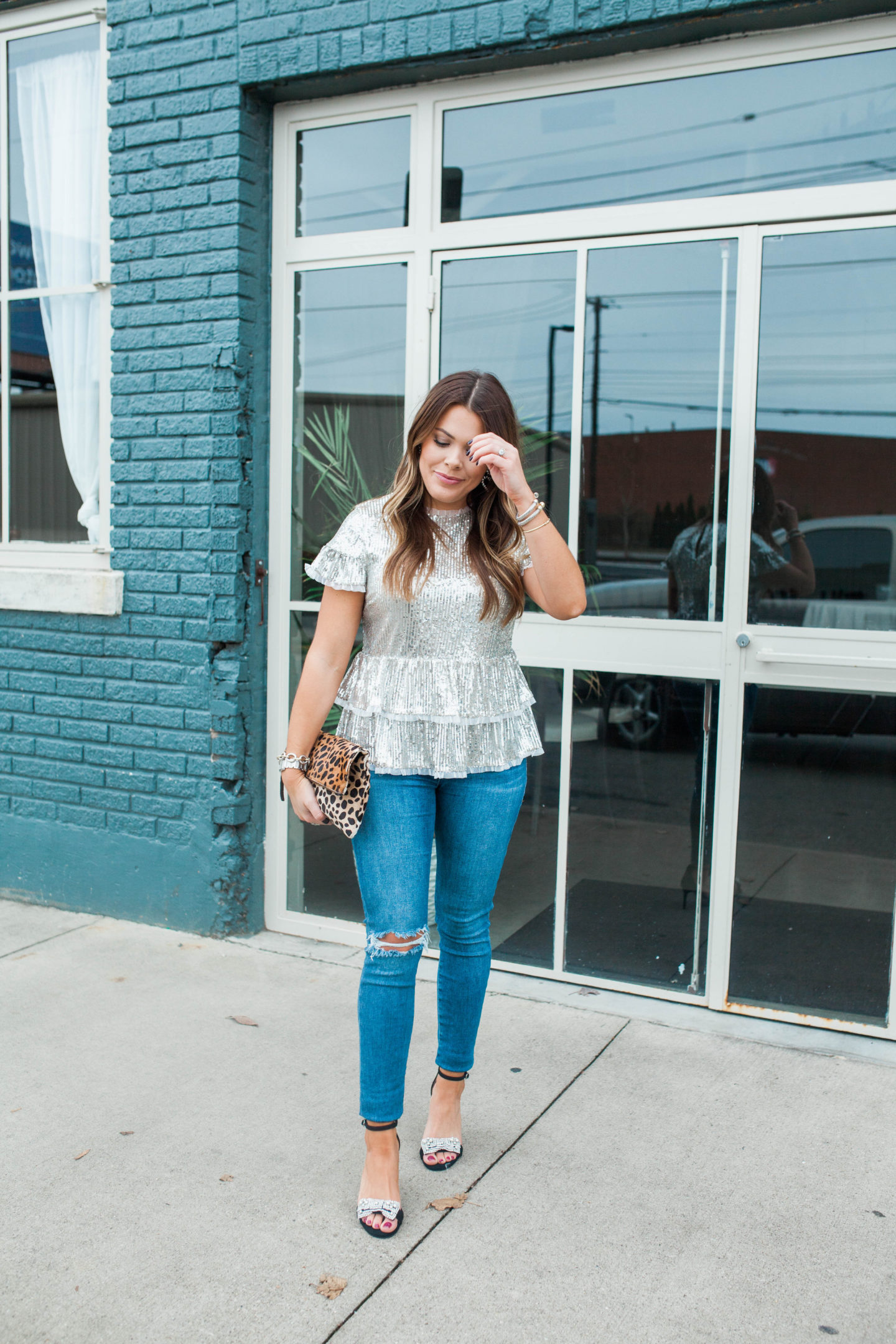 Sequin Top / Glitter & Gingham 