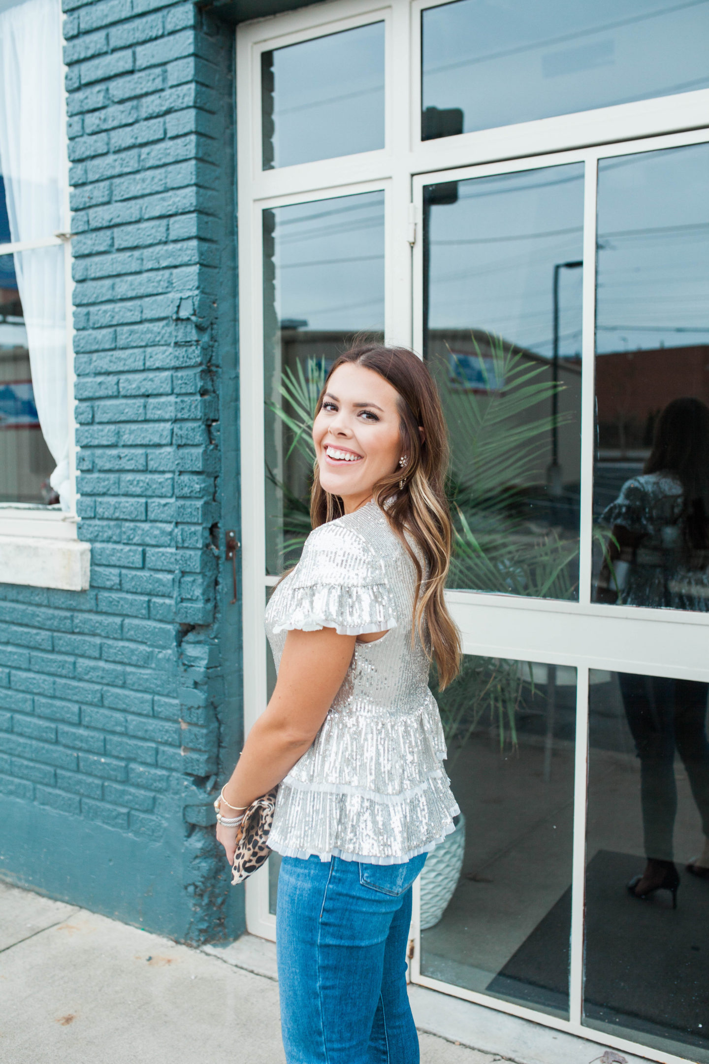 Sequin Top / Glitter & Gingham 