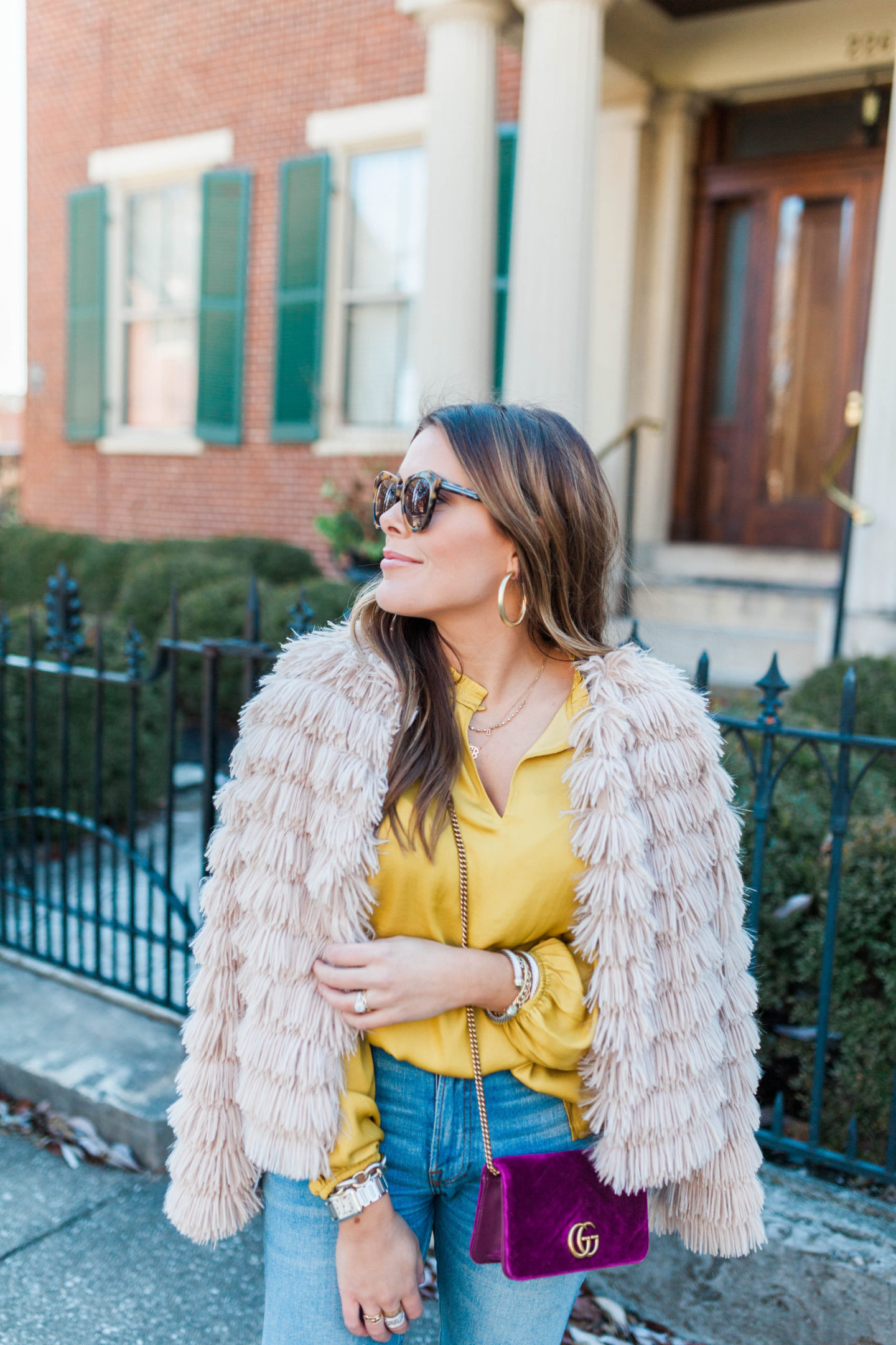 Fuzzy Jacket / Glitter & Gingham 