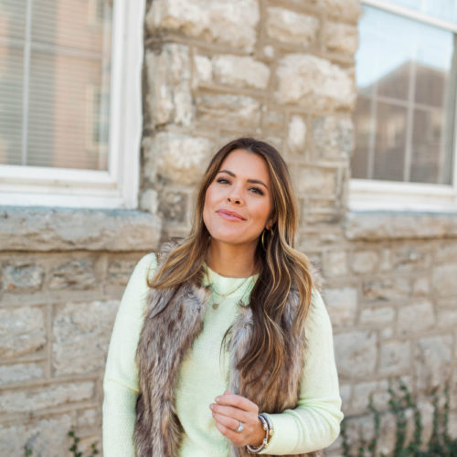 Neon Sweater in Winter / Glitter & Gingham