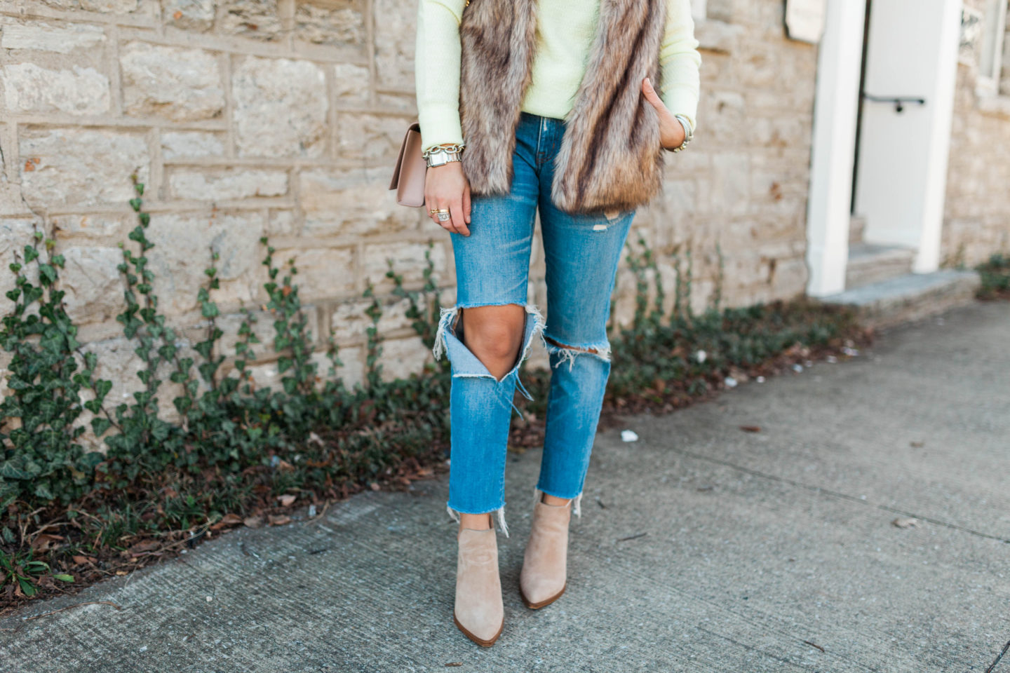 Distressed Jeans / Glitter & Gingham 