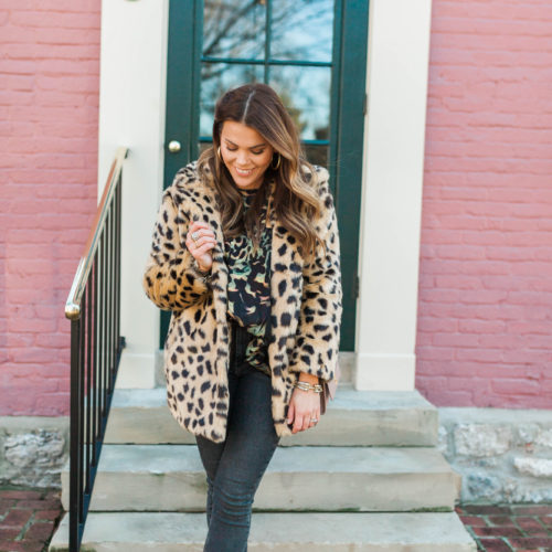 Faux Fur Leopard Coat / Glitter & Gingham