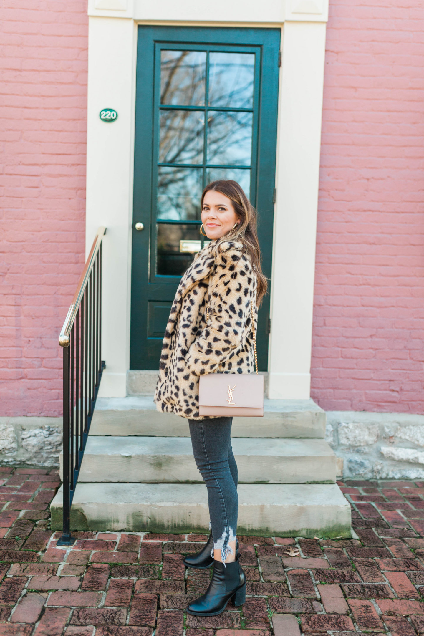 Leopard Faux Fur Coat - Glitter & Gingham