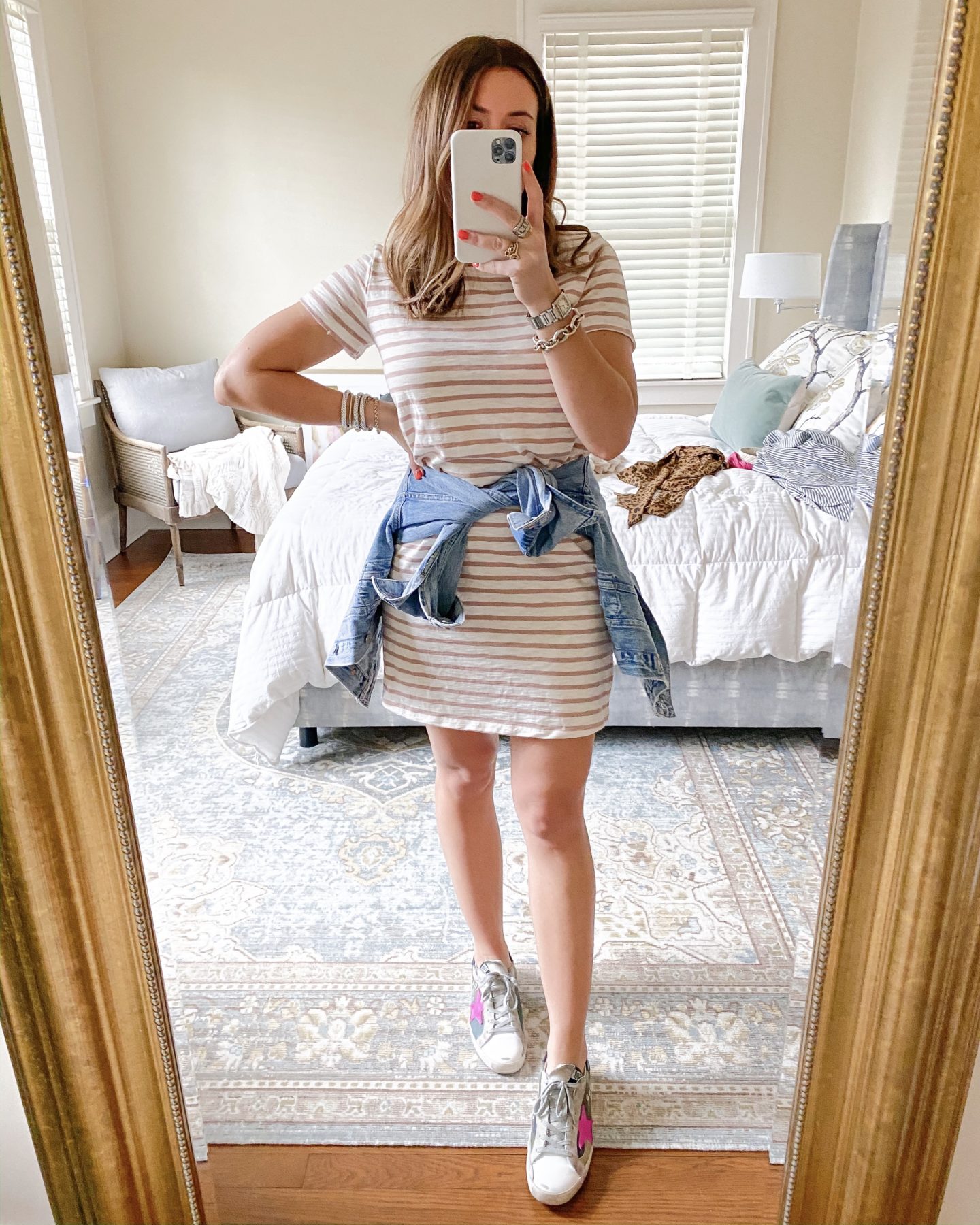 Striped Tshirt Dress / Glitter & Gingham 