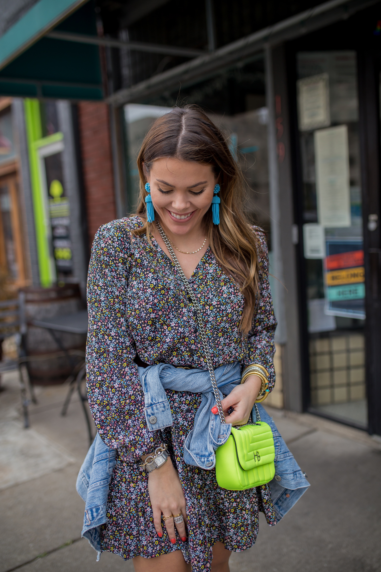 LOFT Floral Dress Wear 2 Ways / Glitter & Gingham 