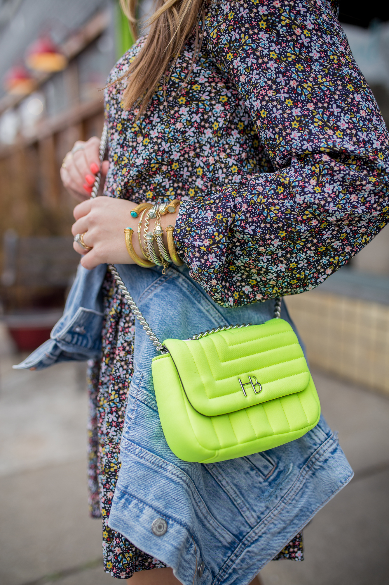 Neon Crossbody / Glitter & Gingham 