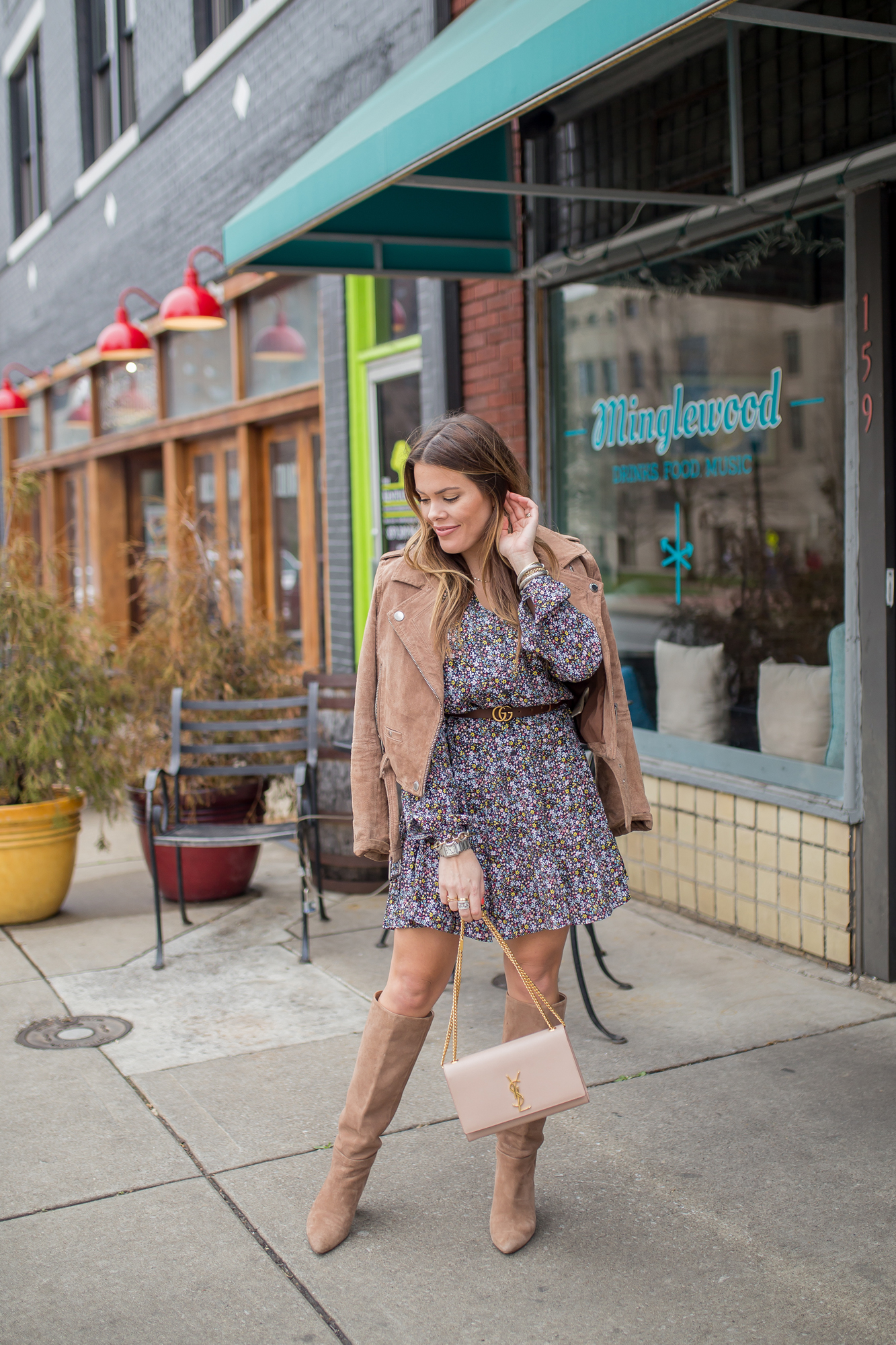 LOFT Floral Dress Wear 2 Ways / Glitter & Gingham