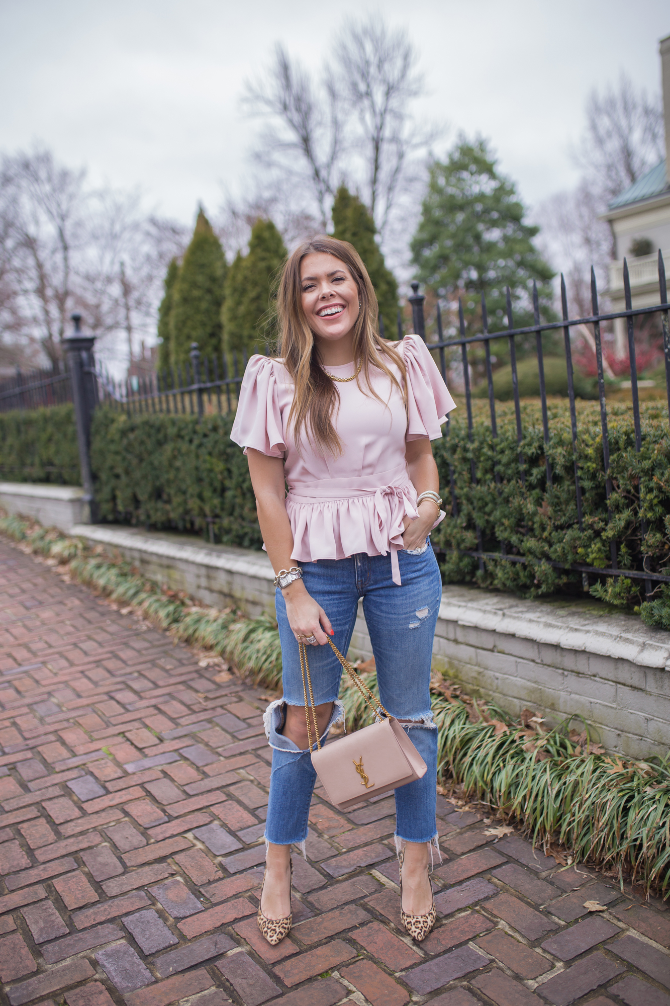 Express Peplum Top / Glitter & Gingham 