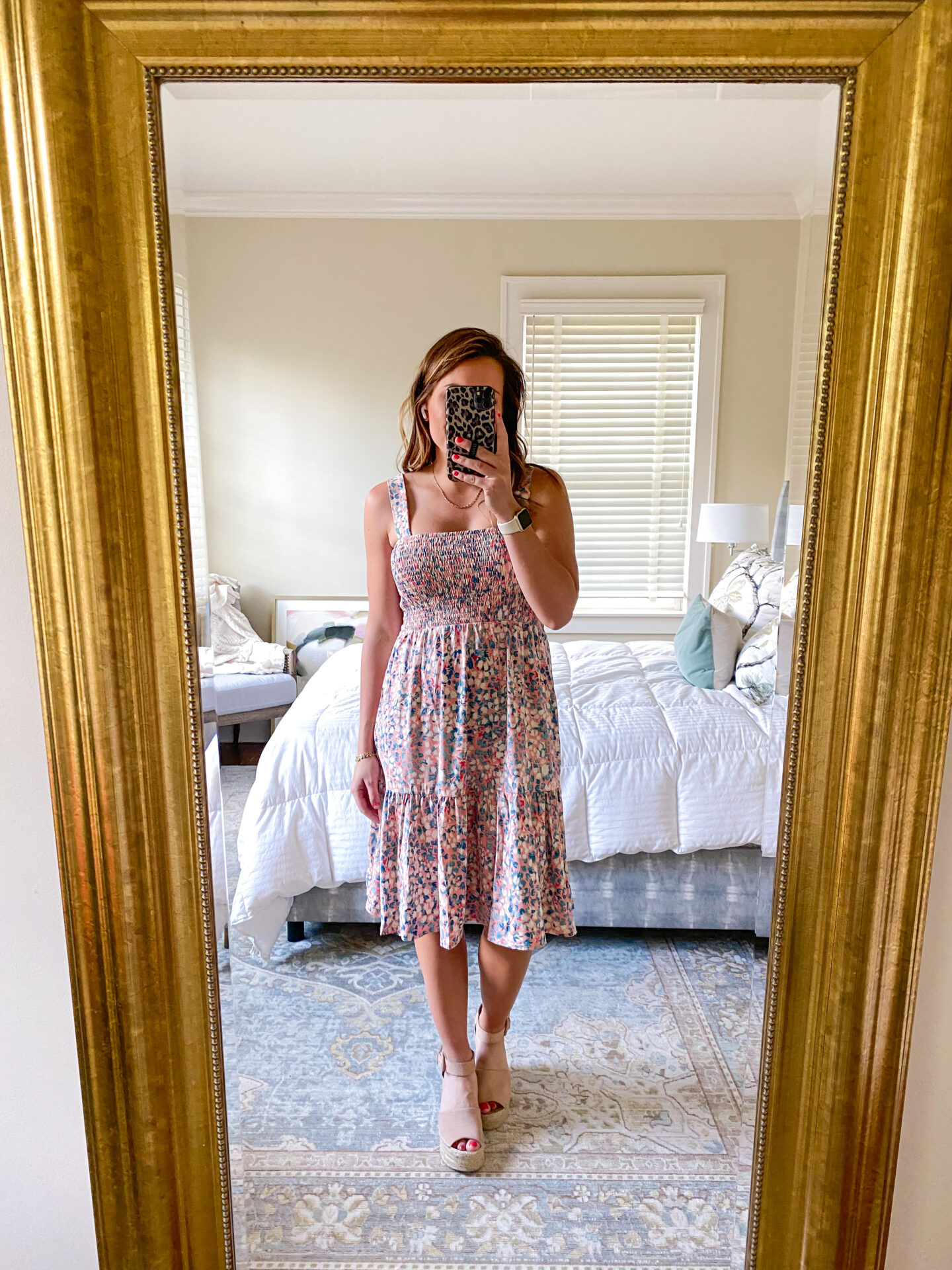 Floral Dress for Spring / Glitter & Gingham 