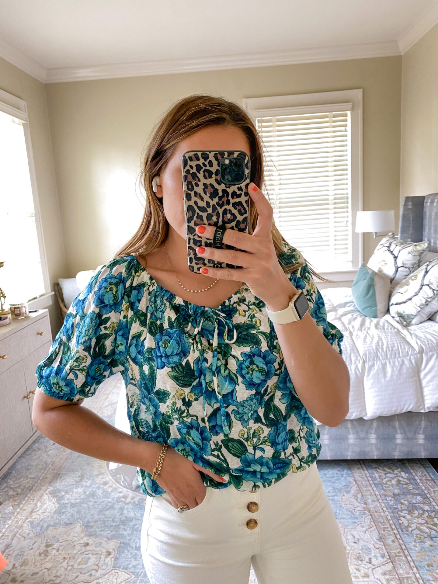 Floral Top for Spring / Glitter & Gingham 