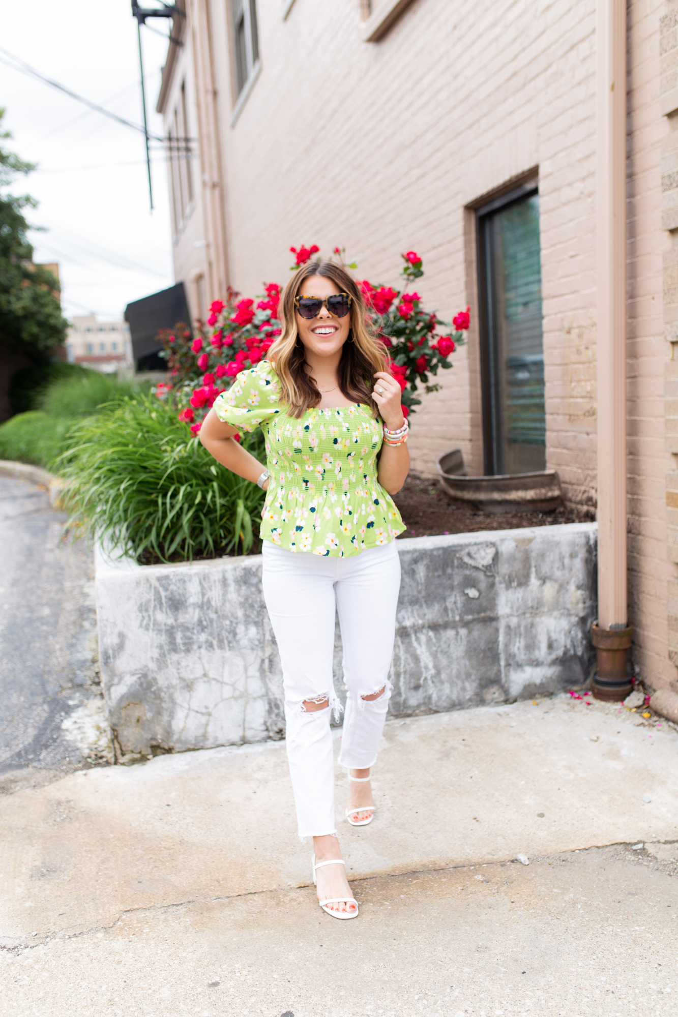 Smocked Floral Top / Glitter & Gingham 