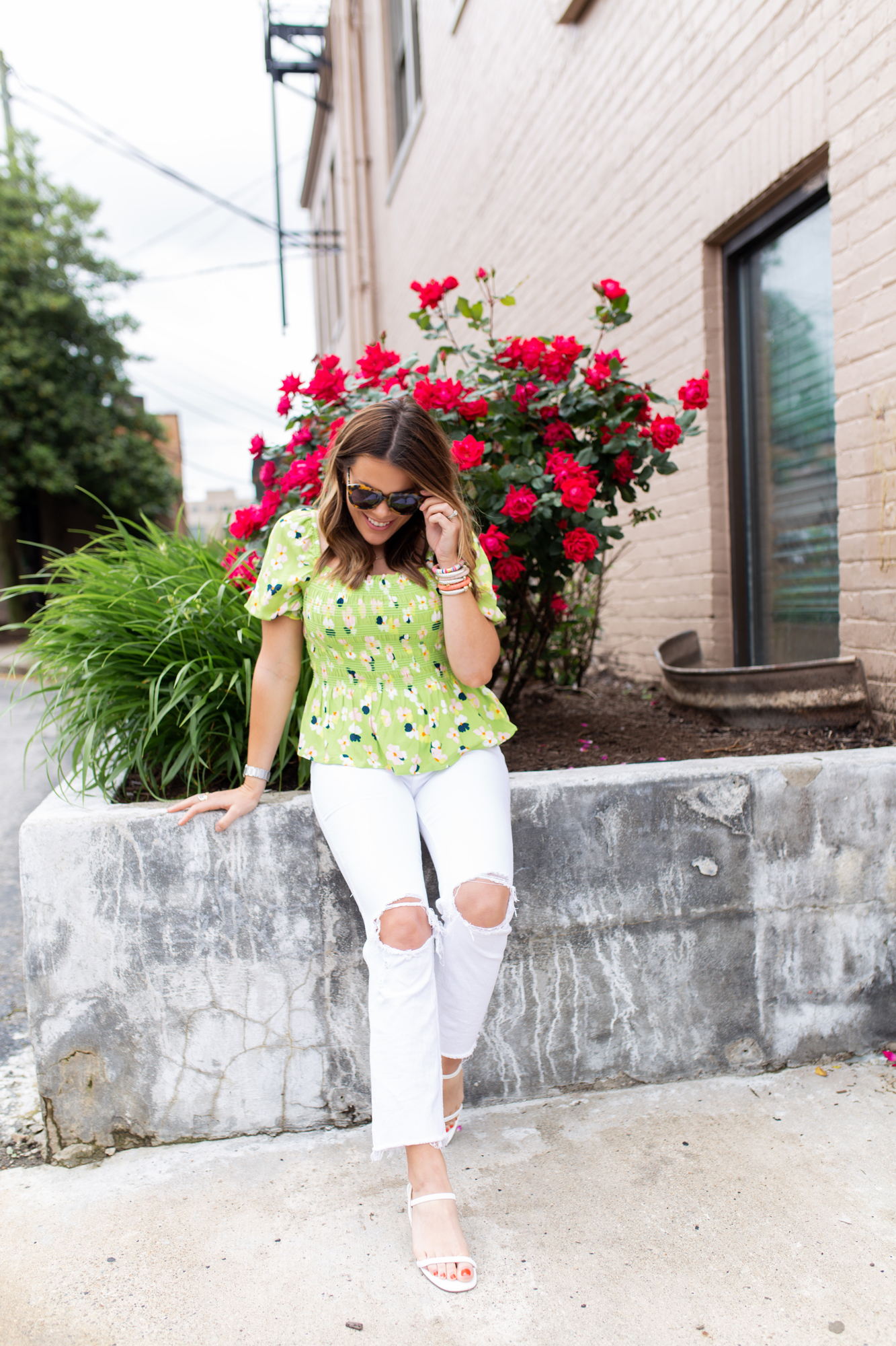 Smocked Floral Top / Glitter & Gingham 