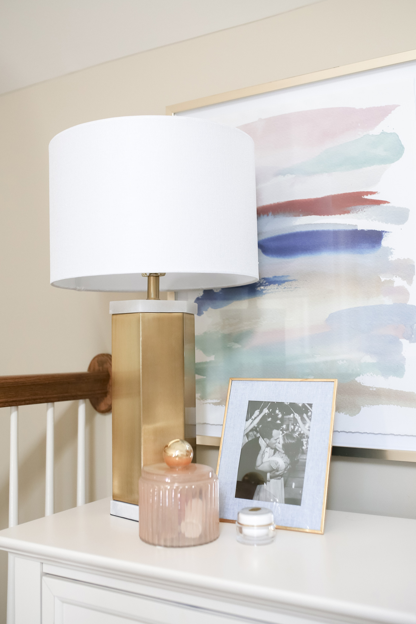 Bedside Table Decor / Glitter & Gingham