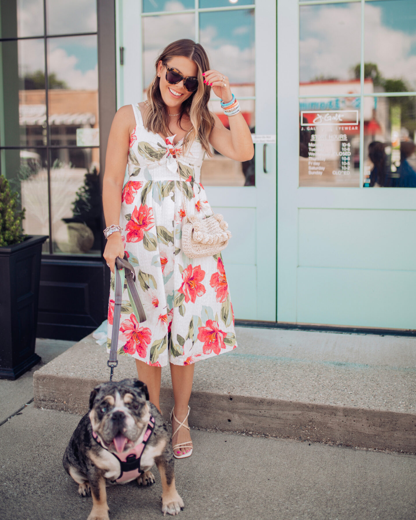 Floral Tie Front Dress / Glitter & Gingham 