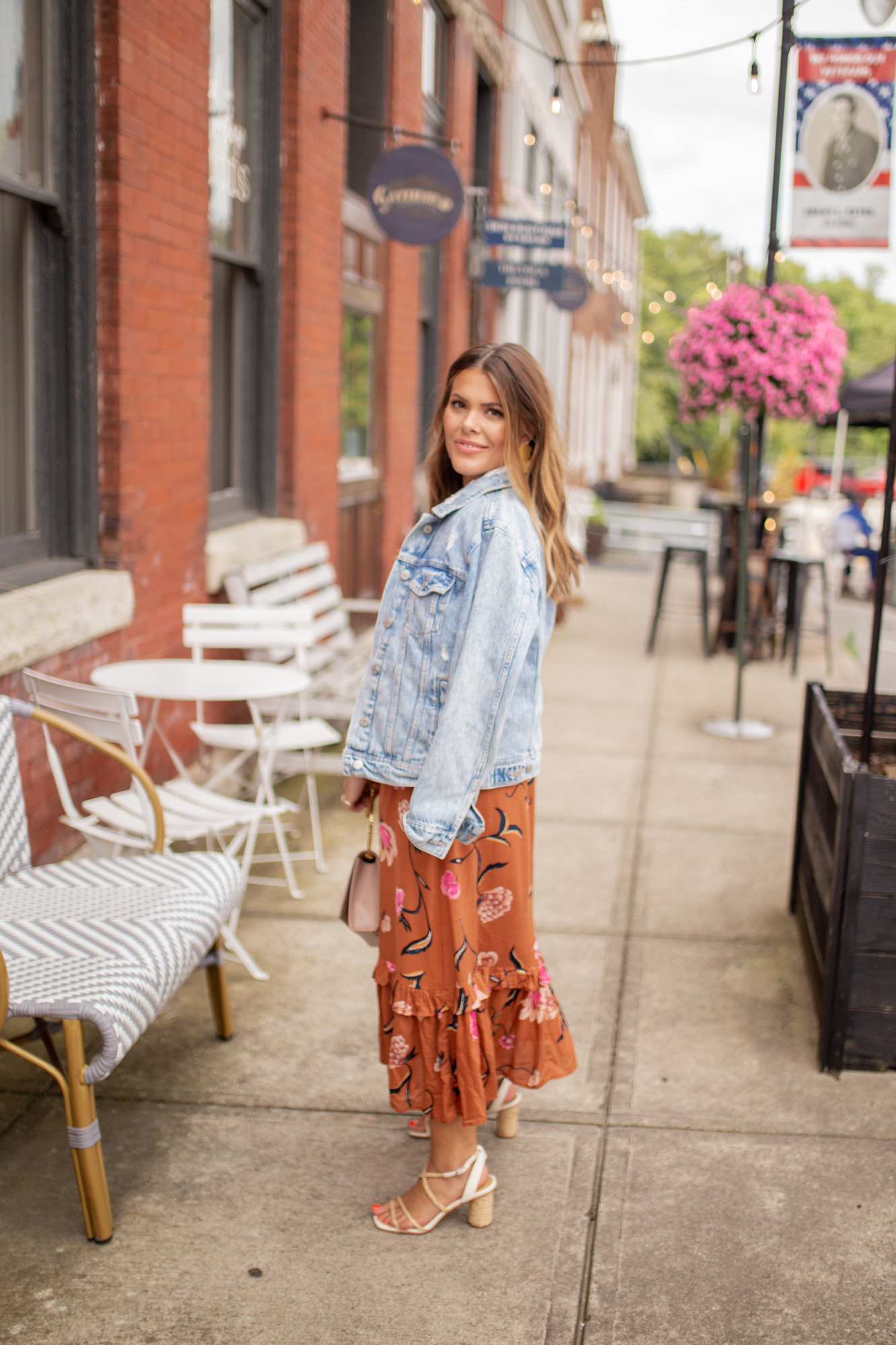 Floral Midi Dress for Fall / Glitter & Gingham  