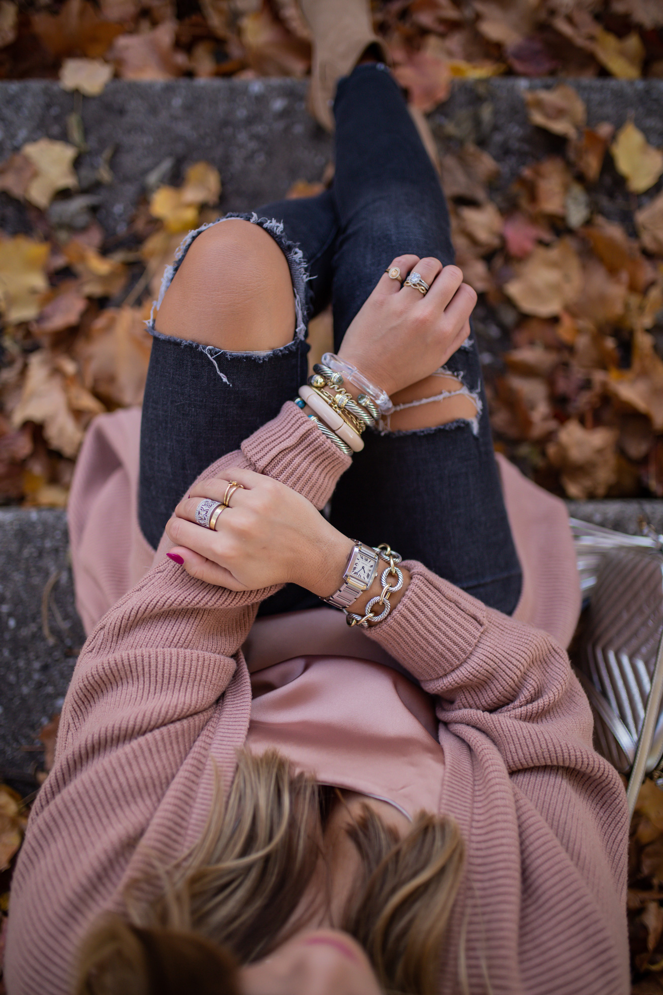 David Yurman Bracelet stack / Glitter & gingham 