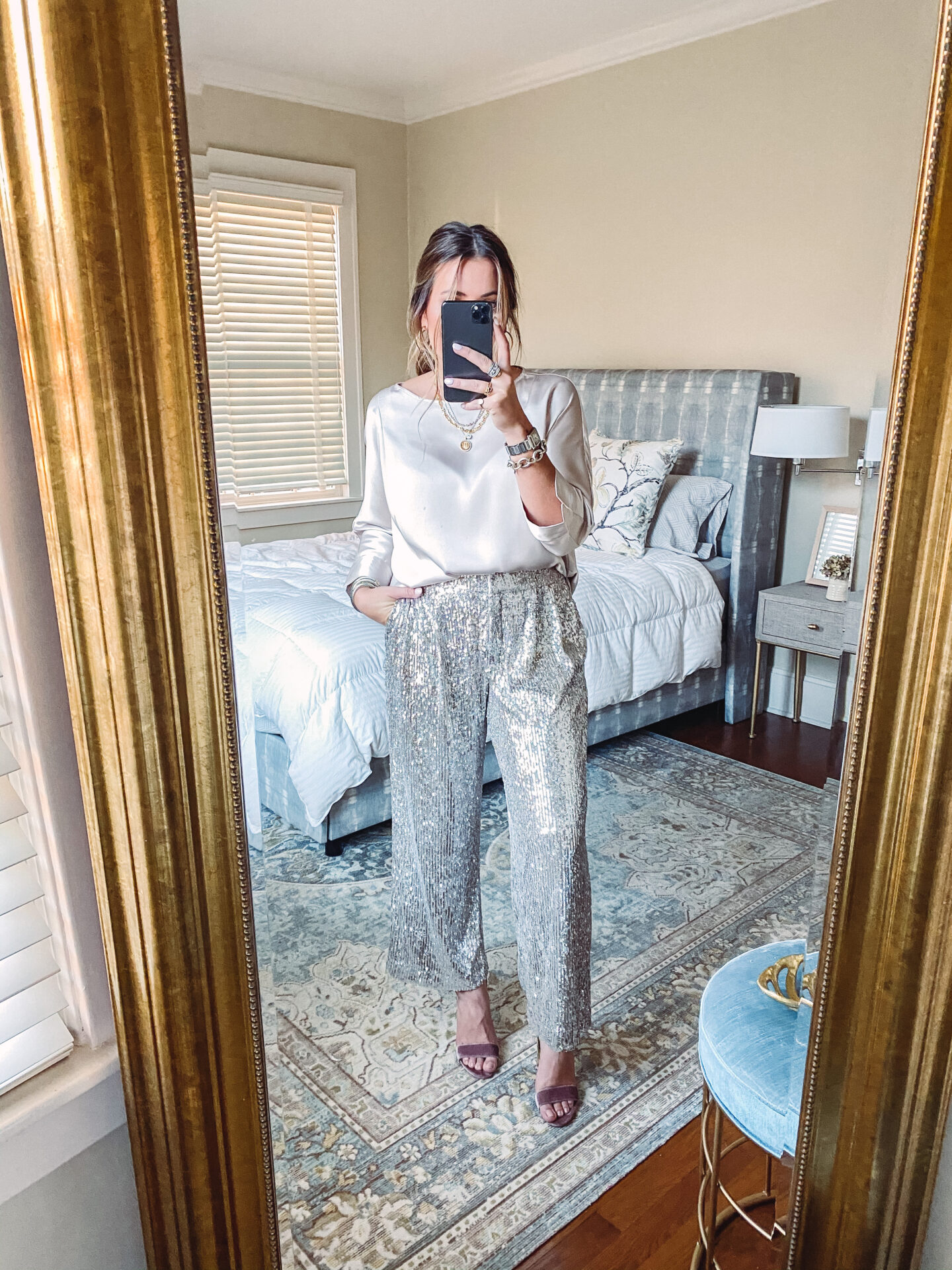 Sequin Pants /holiday outfit 