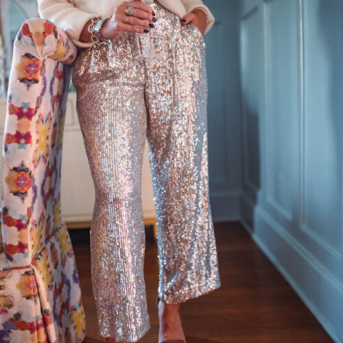 Sequin Pants / Glitter & Gingham