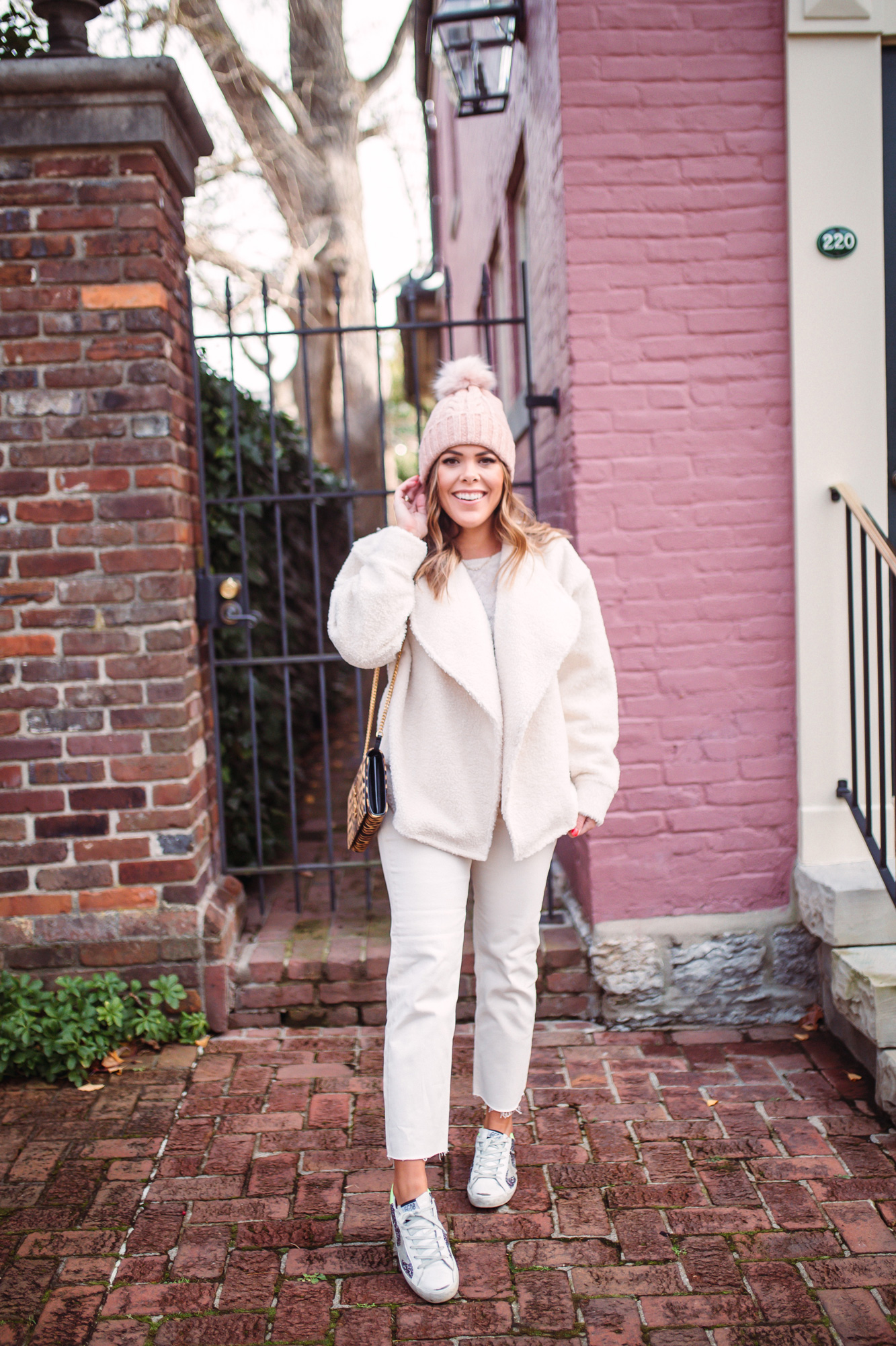 White jeans for winter / Glitter & Gingham 