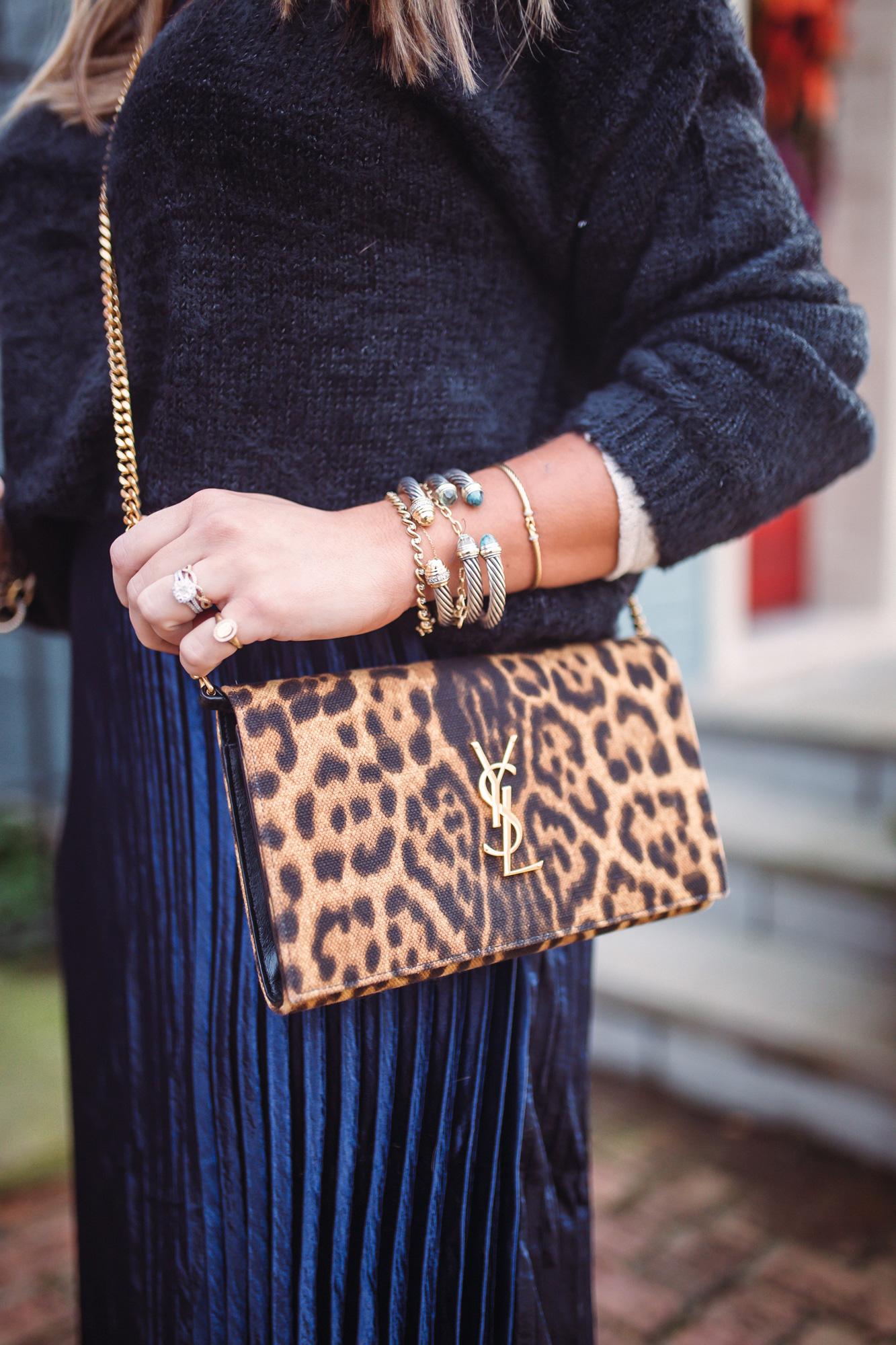 Leopard Saint Laurent Bag / Glitter & Gingham 