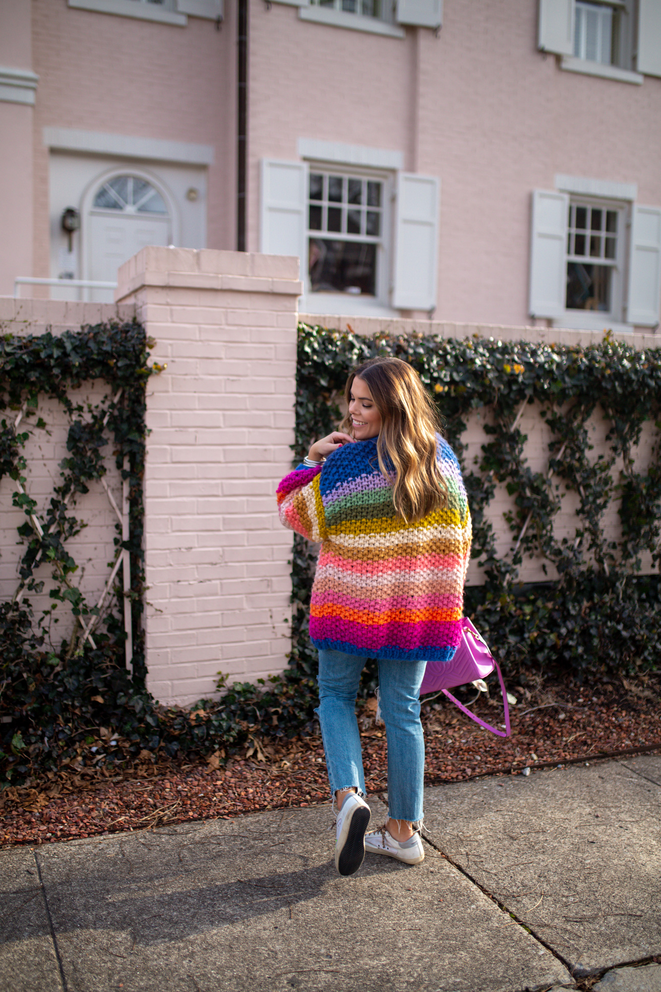 Rainbow Cardigan / Glitter & Gingham 