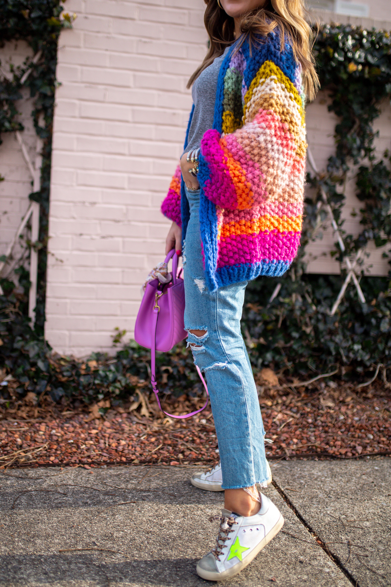 Rainbow Cardigan / Glitter & Gingham 