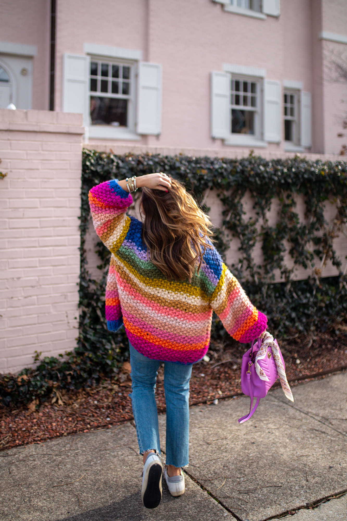 Rainbow Cardigan / Glitter & Gingham 