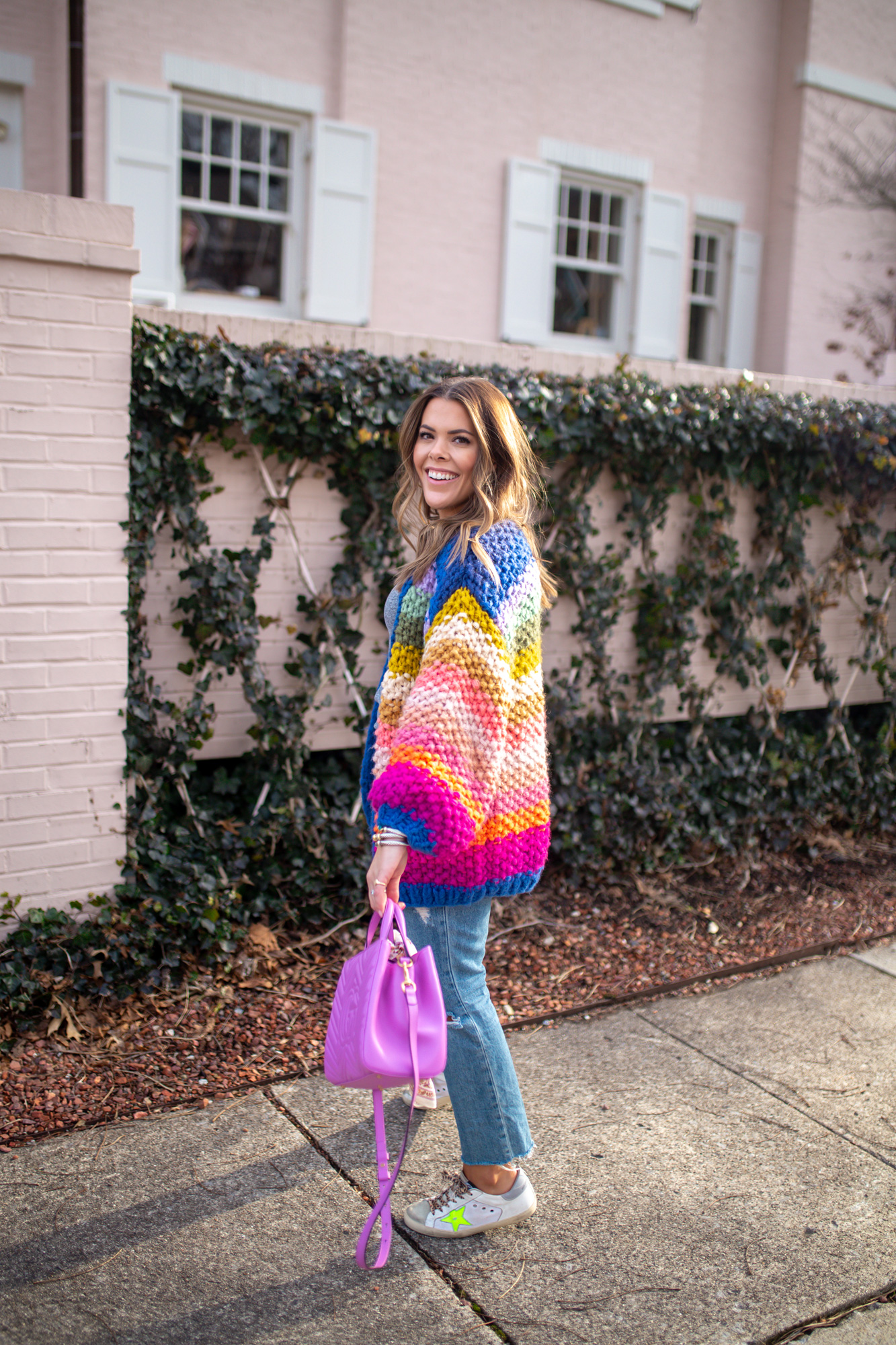 Rainbow Cardigan / Glitter & Gingham 