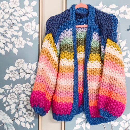 Anthropologie Rainbow Sweater / Glitter & Gingham