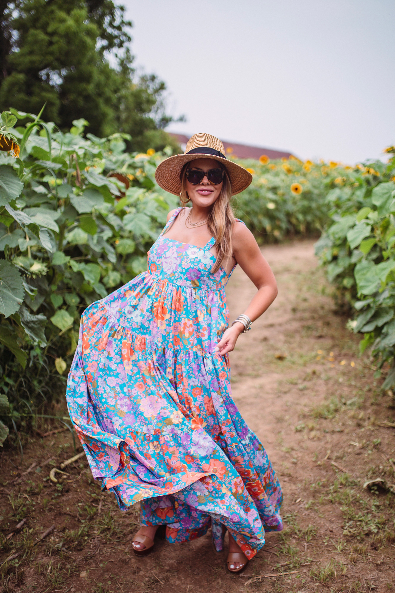 Free People Floral Maxi / Glitter & Gingham 