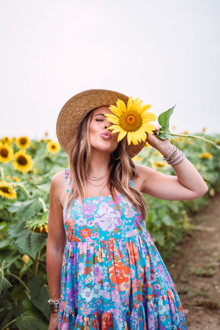 Free People Floral Maxi Dress in the Sunflowers
