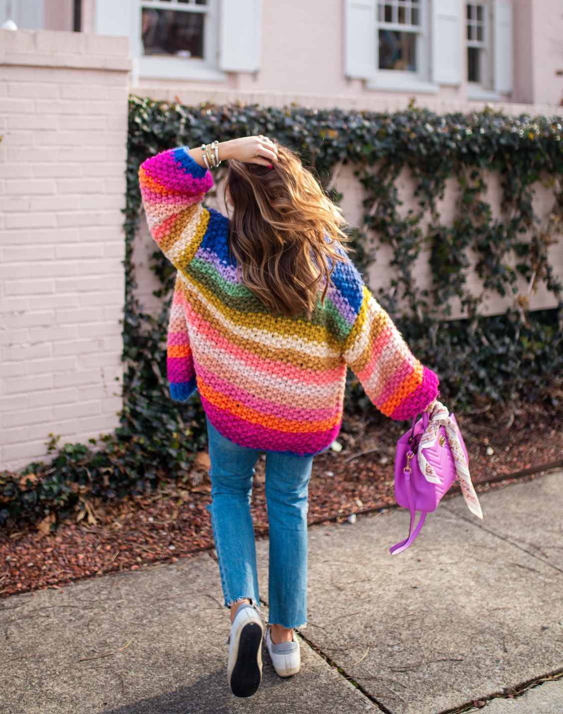 Rainbow Cardigan / Glitter & Gingham 