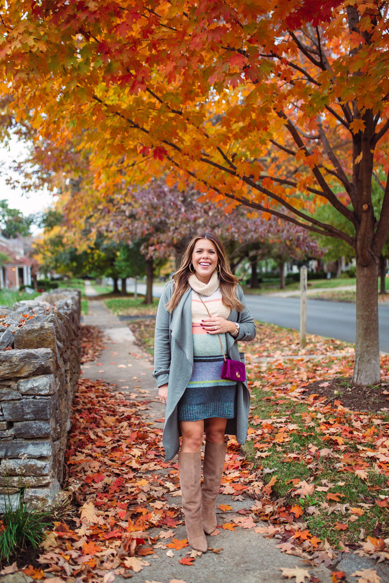 How to Style a Sweater Dress for Pregnancy // Glitter & Gingham 