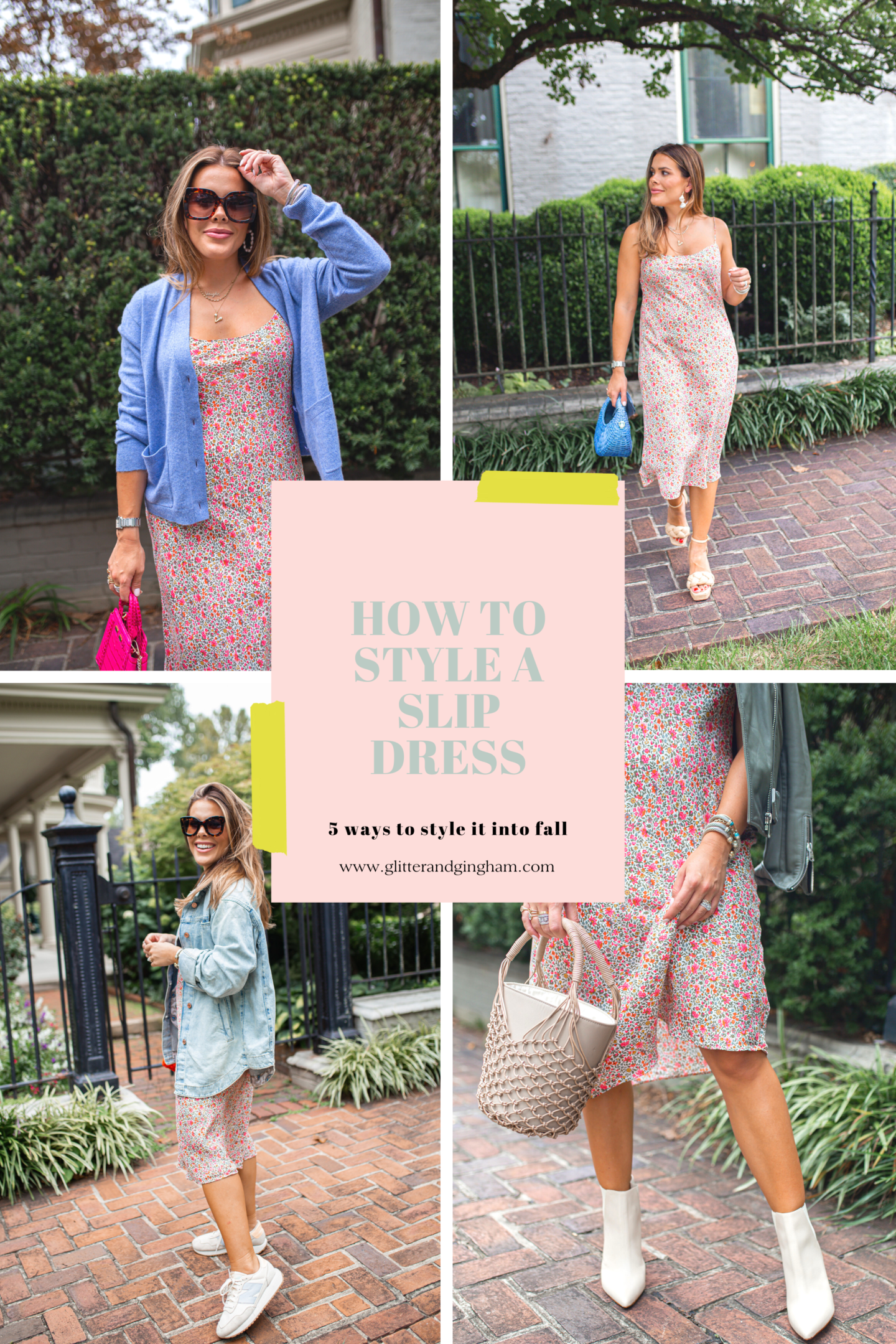 5 ways to style a slip dress // glitter & gingham 