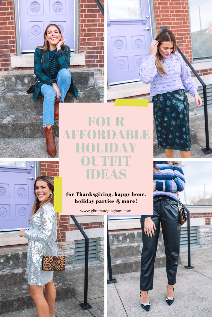4 Affordable Holiday Outfit Ideas - Glitter & Gingham